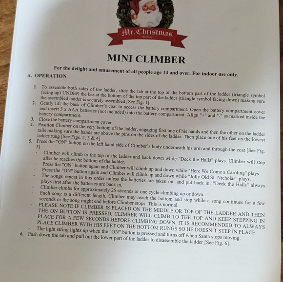 Mr. Christmas Est. 1933 Climber Santa Tabletop Decor New in Box 🎅 - Picture 9 of 9